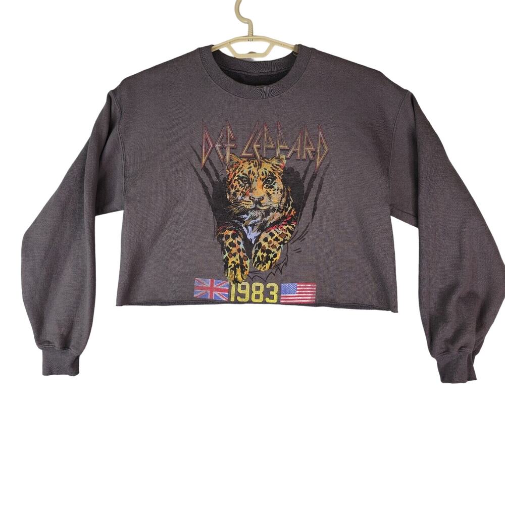 Altar'd State Def Leppard 1983 Cropped Crew Neck Sweatshirt